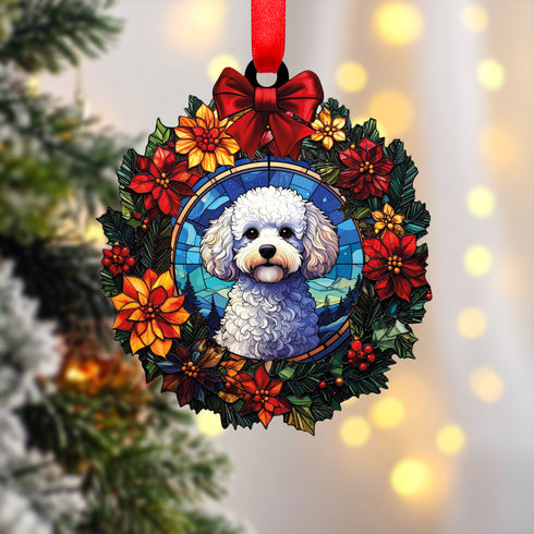 Bichon Frise Wreath Christmas Decoration